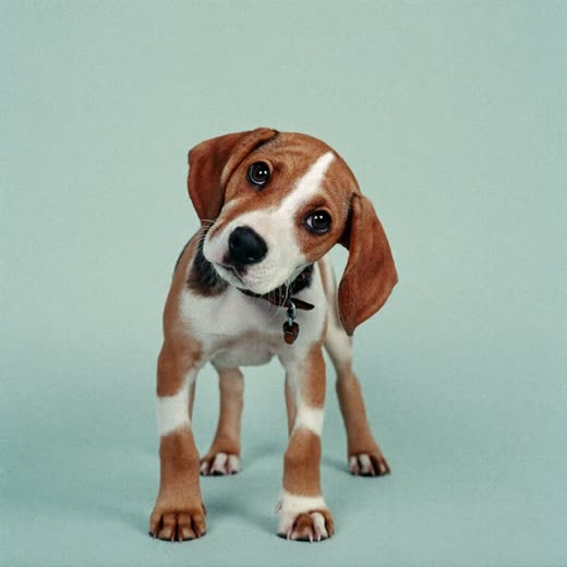A puppy with its head tilted